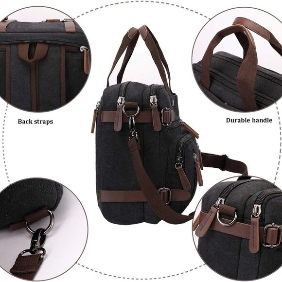 3 in 1 Convertible Laptop Backpack, 17.3 inch Messenger Bag for Men, Multi-Funct - Picture 7 of 7